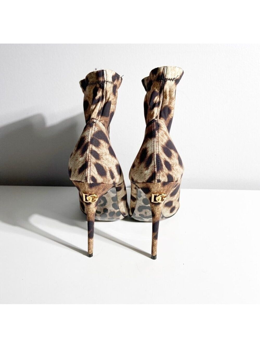 New Dolce & Gabbana X Kim Leopard Printed Ankle Boots size 37 - Picture 6 of 12
